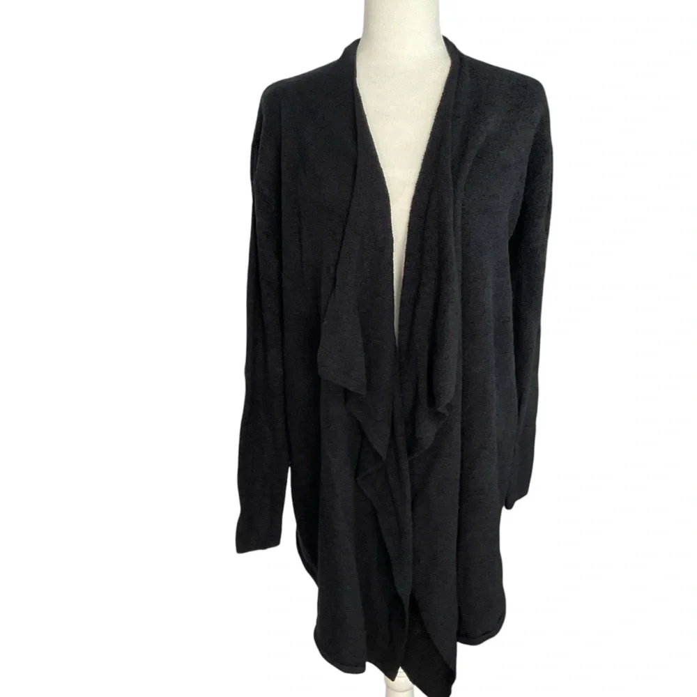 Barefoot Dreams CozyChic Black Calypso Circle Cardigan Warp Size L\XL